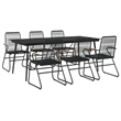 Afuera Living Contemporary Synthetic PVC Garden Dining Set in Black