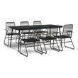 Afuera Living Contemporary Synthetic PVC Garden Dining Set in Black