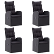Afuera Living Contemporary Solid Wood Dining Set in Black/Brown