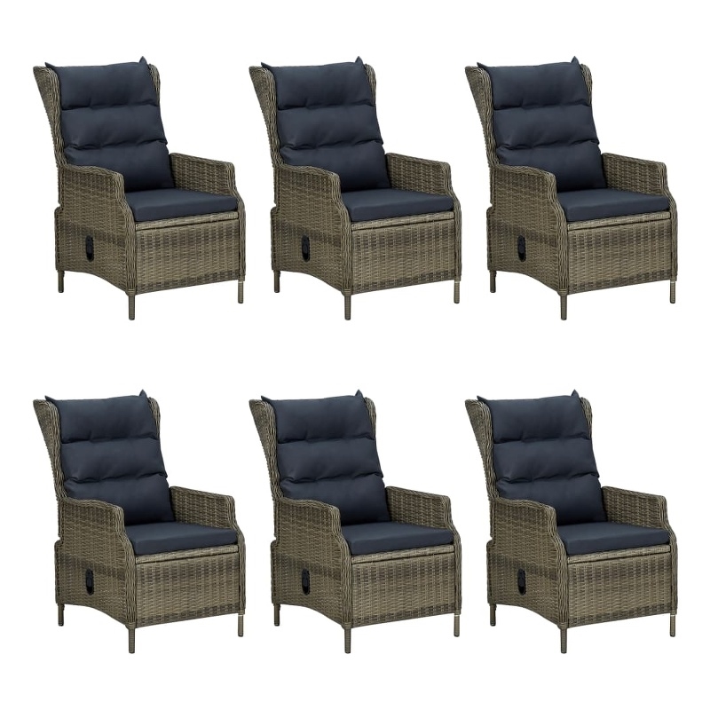 Afuera Living Contemporary Dining Set in Brown Table/Black Cushions