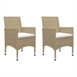 Afuera Living Contemporary Solid Wood Dining Set in Beige/Cream White