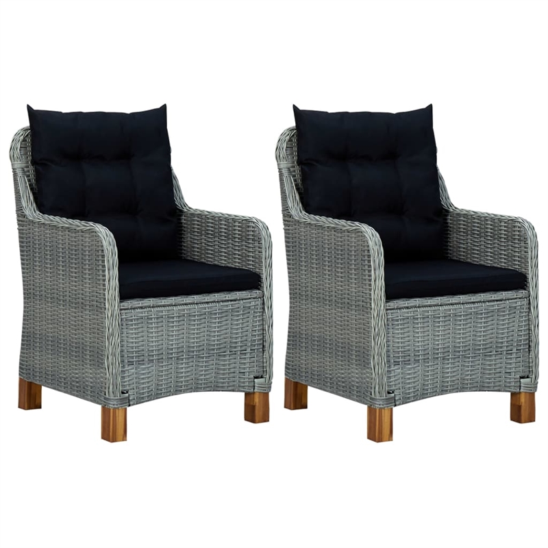 Afuera Living Contemporary 3 Piece Dining Set in Light Gray/Black