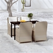 Afuera Living Powder-Coated Steel Medium Garden Dining Set in Brown
