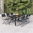 Afuera Living Powder-Coated Steel 7 Piece Foldable Garden Dining Set in Gray