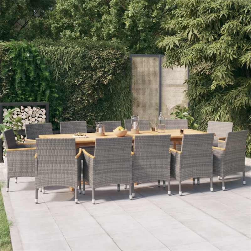 Afuera Living Contemporary Garden Dining Set in Gray/Dark Gray
