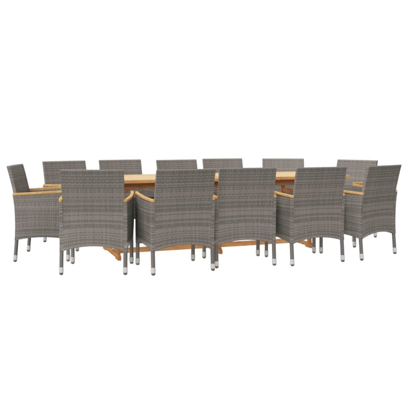 Afuera Living Contemporary Garden Dining Set in Gray/Dark Gray