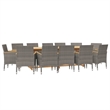 Afuera Living Contemporary Garden Dining Set in Gray/Dark Gray
