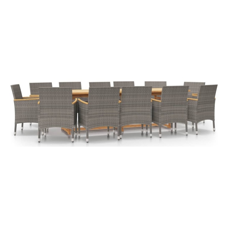 Afuera Living Contemporary Garden Dining Set in Gray/Dark Gray
