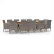 Afuera Living Contemporary Garden Dining Set in Gray/Dark Gray