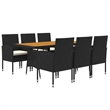 Afuera Living PE Rattan/Steel/Solid Acacia Wood Outdoor Dining Set in Black