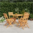 Afuera Living Teak Wood Medium Foldable Garden Dining Set in Natural