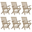 Afuera Living Solid Teak Wood Medium Foldable Garden Dining Set in Gray