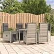 Afuera Living Contemporary Garden Dining Set in Gray/Dark Gray