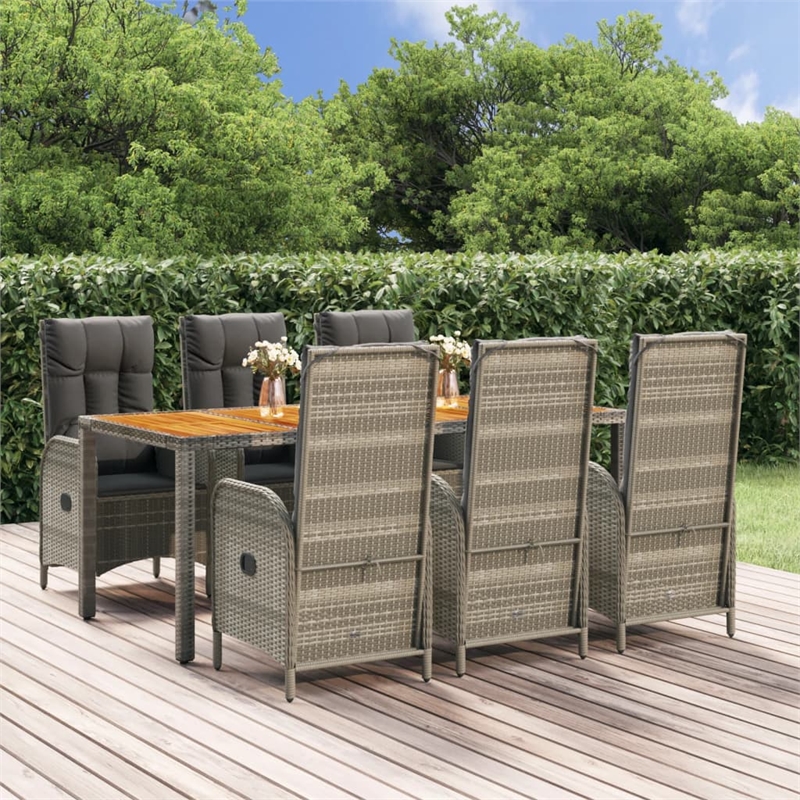 Afuera Living Contemporary Garden Dining Set in Gray/Dark Gray