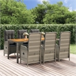 Afuera Living Contemporary Garden Dining Set in Gray/Dark Gray