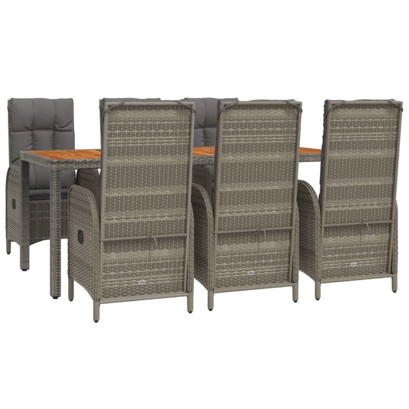 Afuera Living Contemporary Garden Dining Set in Gray/Dark Gray