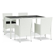 Afuera Living Contemporary Patio Dining Set White/Black - Set of 4