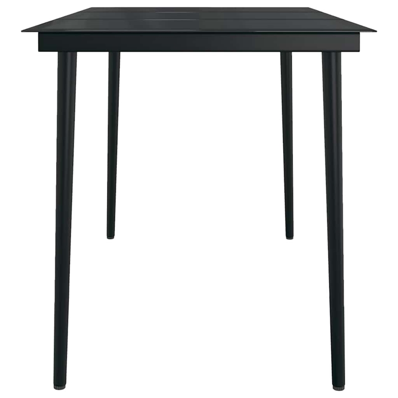 Afuera Living Contemporary Garden Dining Set in Powder-Coated Black