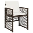 Afuera Living 7 Piece Poly Rattan Garden Dining Set in Brown/Cream White
