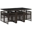 Afuera Living 7 Piece Poly Rattan Garden Dining Set in Brown/Cream White