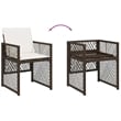 Afuera Living 7 Piece Poly Rattan Garden Dining Set in Brown/Cream White
