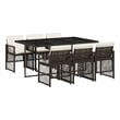 Afuera Living 7 Piece Poly Rattan Garden Dining Set in Brown/Cream White