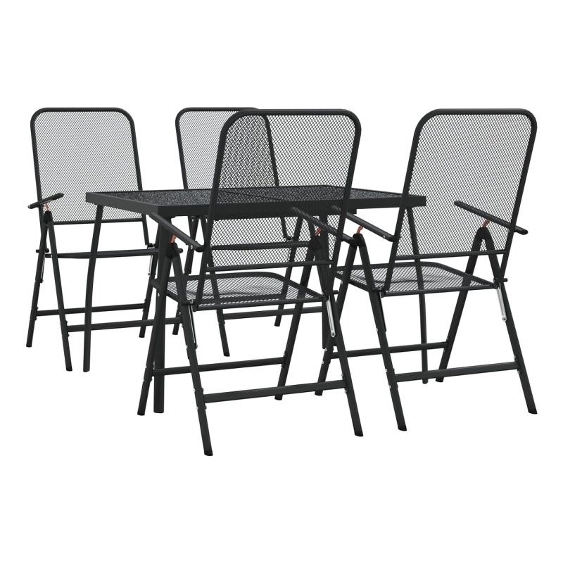 Afuera Living Contemporary Garden Dining Set in Anthracite/Gray
