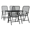 Afuera Living Contemporary Garden Dining Set in Anthracite/Gray