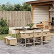 Afuera Living Contemporary 11 Piece Rattan Garden Dining Set in Black