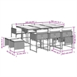 Afuera Living Contemporary 11 Piece Rattan Garden Dining Set in Black
