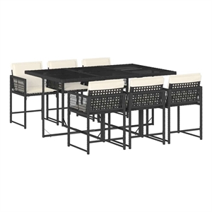 Afuera Living Contemporary 7 Piece Garden Dining Set in Black