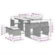 Afuera Living 9 Piece Poly Rattan Garden Dining Set in Black/Cream White