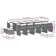 Afuera Living Contemporary Rattan Garden Dining Set in Black/Cream White