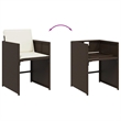 Afuera Living Contemporary Rattan Garden Dining Set in Black/Cream White