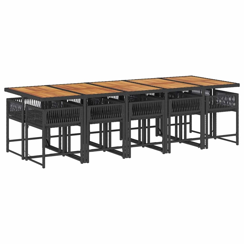 Afuera Living Contemporary Rattan Garden Dining Set in Black and Brown