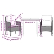Afuera Living 3 Piece Steel Garden Dining Set in Beige/Cream