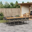 Afuera Living Contemporary Steel Garden Dining Set in Gray Finish
