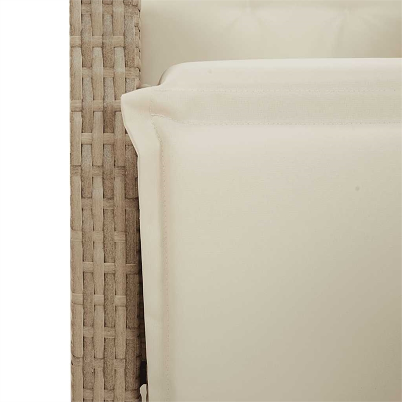 Afuera Living 7 Piece Rattan Garden Dining Set with Cushions in White