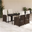 Afuera Living Contemporary 5 Piece Rattan Garden Dining Set in Brown