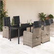 Afuera Living 5 Piece Poly Rattan Garden Dining Set in Black/Dark Gray