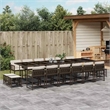 Afuera Living 17 Piece Poly Rattan Garden Dining Set in Brown/Cream white