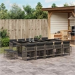 Afuera Living Contemporary 15 Piece Garden Dining Set in Gray