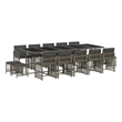 Afuera Living Contemporary 15 Piece Garden Dining Set in Gray