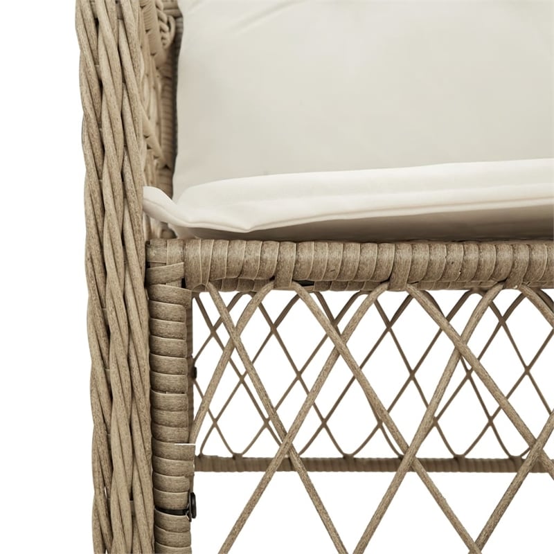 Afuera Living Contemporary 5 Piece Rattan Garden Dining Set in Black