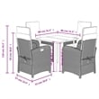 Afuera Living Contemporary 5 Piece Rattan Garden Dining Set in Black