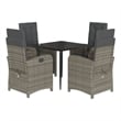 Afuera Living Contemporary 5 Piece Rattan Garden Dining Set in Black