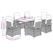 Afuera Living 7 Piece Poly Rattan Garden Dining Set in Black/Cream White
