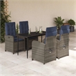 Afuera Living Contemporary 5 Piece Garden Dining Set in Gray