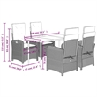 Afuera Living Contemporary 5 Piece Garden Dining Set in Gray