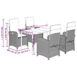 Afuera Living 5 Piece Poly Rattan Garden Dining Set with Cushions in Gray